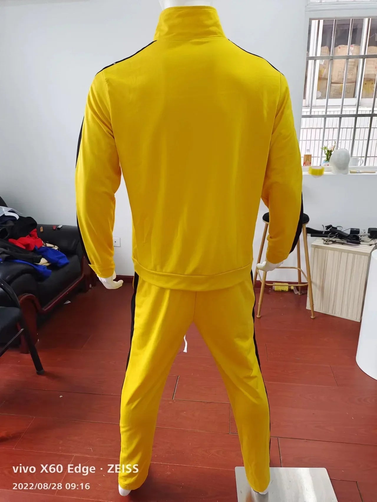 2025 Spring Autumn Men's 2-Piece Set Color Blocking Zipper Stand Collar Casual Sports Jacket Sweatshirt Trousers Suit