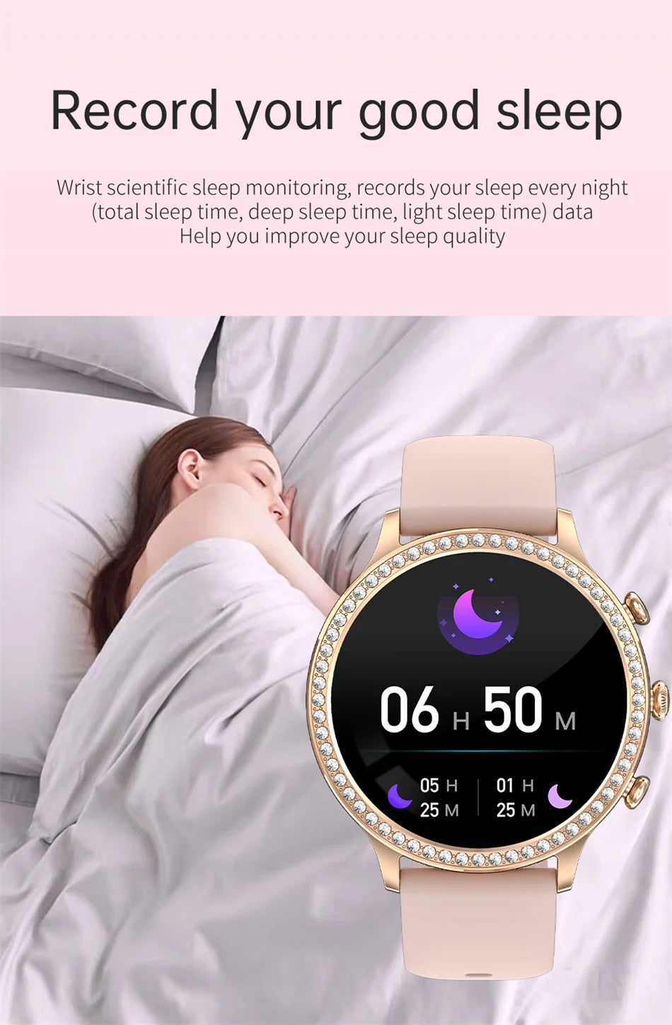Women Smart Watch Double Strap Heart Rate Sleep Monitoring Wireless Call Voice Assistant Waterproof Smartwatch For Android IOS