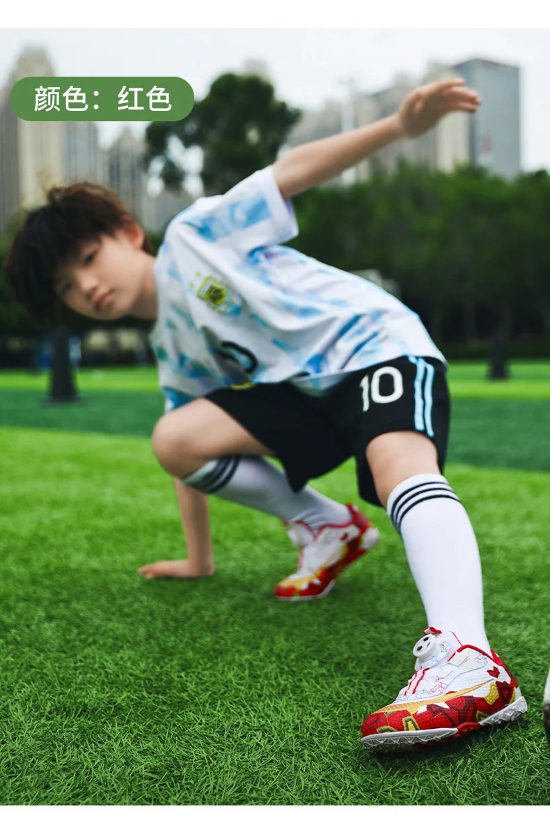 Football Boots Society Futsal TF Pink Soccer Tennis Shoes Sports