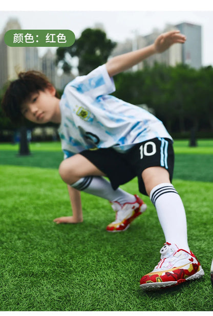 Football Boots Society Futsal TF Pink Soccer Tennis Shoes Sports