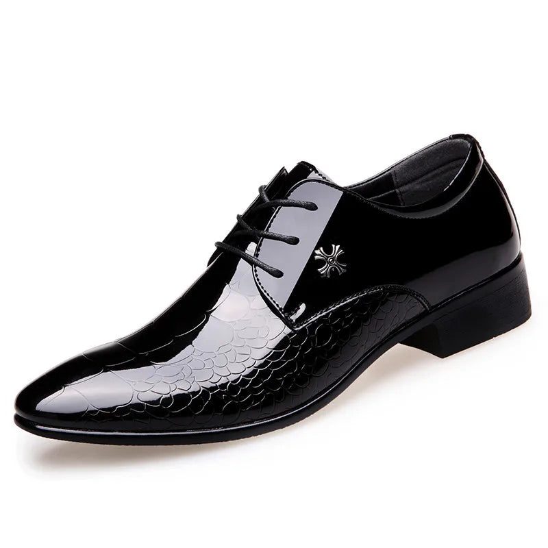 Newest Italian Social Shoe for Men Luxury Patent Leather Wedding Shoe Pointed Toe Business Formal Classic Derbies Plus Size38-48