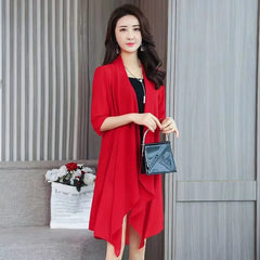 Summer Chiffon Shirt, Medium Length, Ultra-thin Coat, Sun Protection Suit