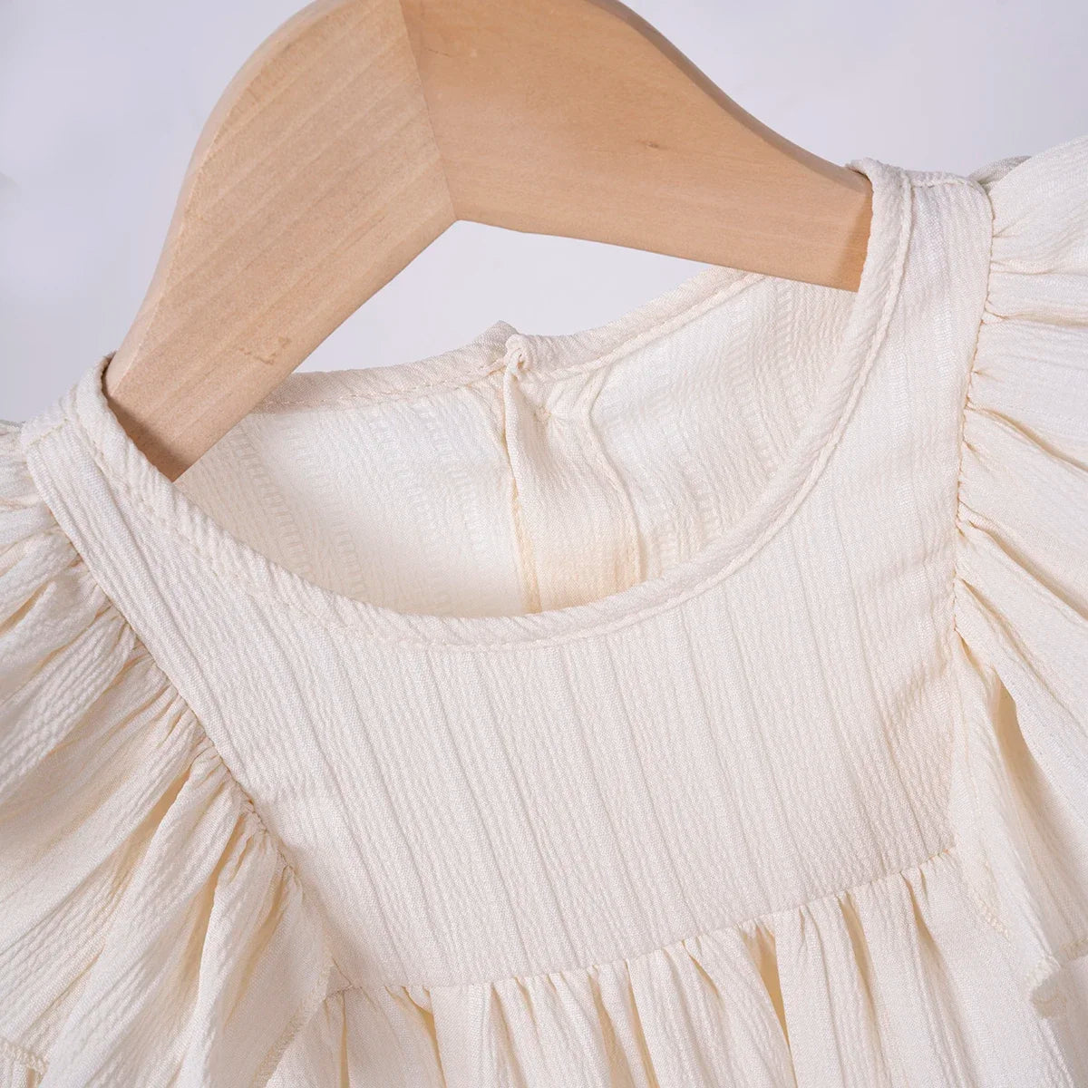 Baby Girl Fashion Autumn Dress Princess Style Solid Color Ruffle Edge Dress