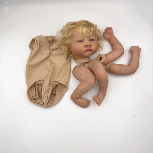 NPK19inch Levi  Awake Already Painted Reborn Doll Parts Lifelike Baby 3D Painting with Visible Veins  Cloth Body Included