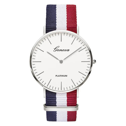 Top Brand Luxury Women Watches Fashion Stripe Nylon Strap Ladies Quartz Wristwatch Simple Casual Watch Women Clock Montre Femme