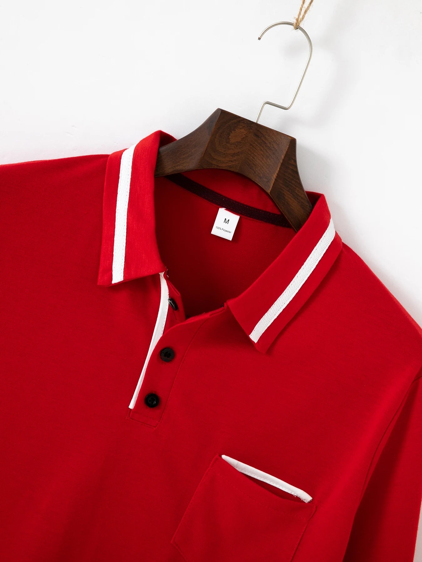 Spring and fall best-selling fashion golf men's lapel pocket comfortable casual sports solid color long sleeve breathable top