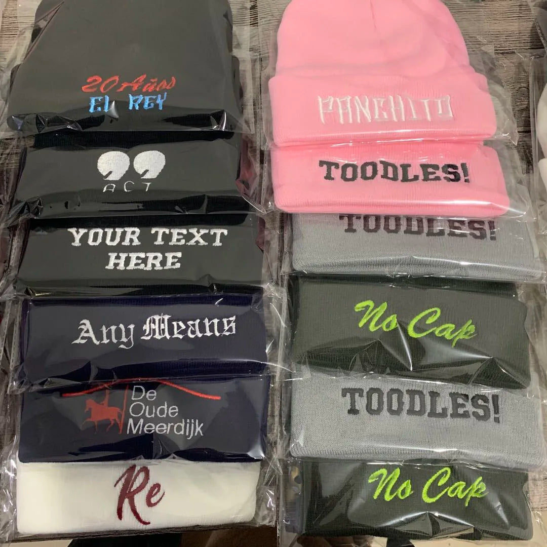 Personalized Custom Beanie Embroidery Text Name Design Logo Winter Hat for Men Women Knitted Cap