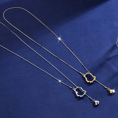 Stainless Steel Irregular Geometric Long Necklace for Women Charm Party Accessories