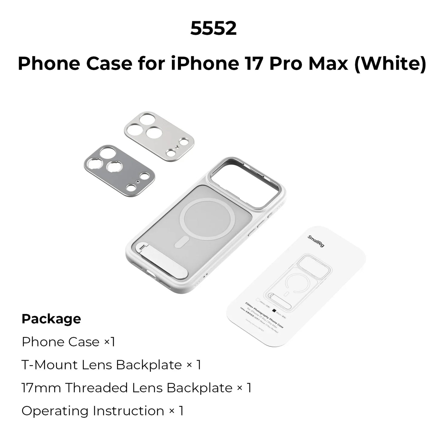 SmallRig FilMov Phone Case Lightweight Photography for iPhone 17 Pro/Pro Max with MagSafe Suit 67mm Magnetic Filter Slot Gift