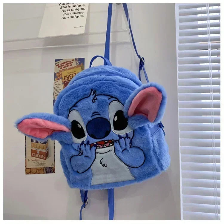 Disney high-quality sewn plush backpack cartoon fashion 3D mini women's backpack large capacity cute children's school bag