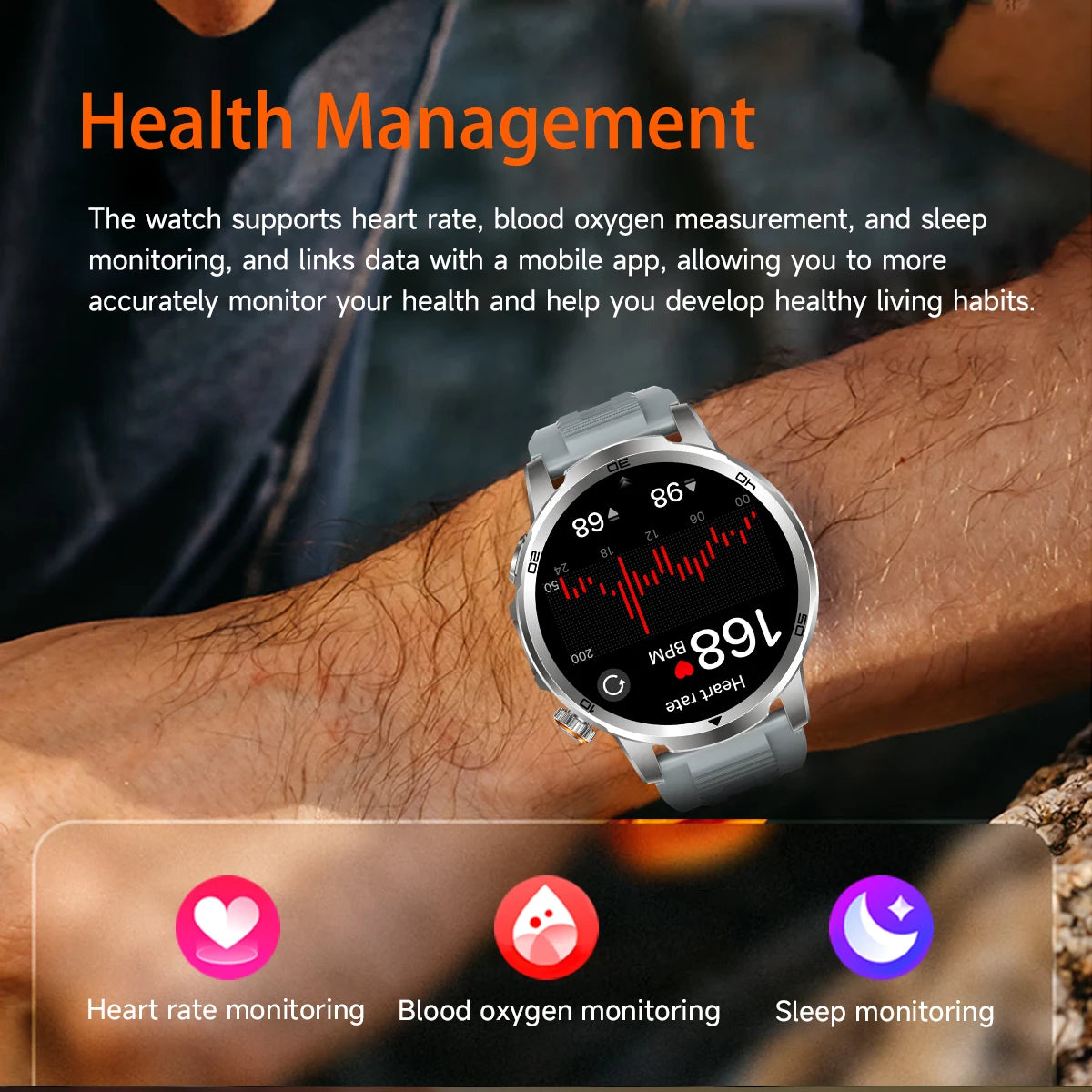 2026 New T-REX3 Outdoor Smart Watch 1.85inch AMOLED 1000mAh Large Battery 5ATM Waterproof Voice Call Sports Men Fitness Bracelet