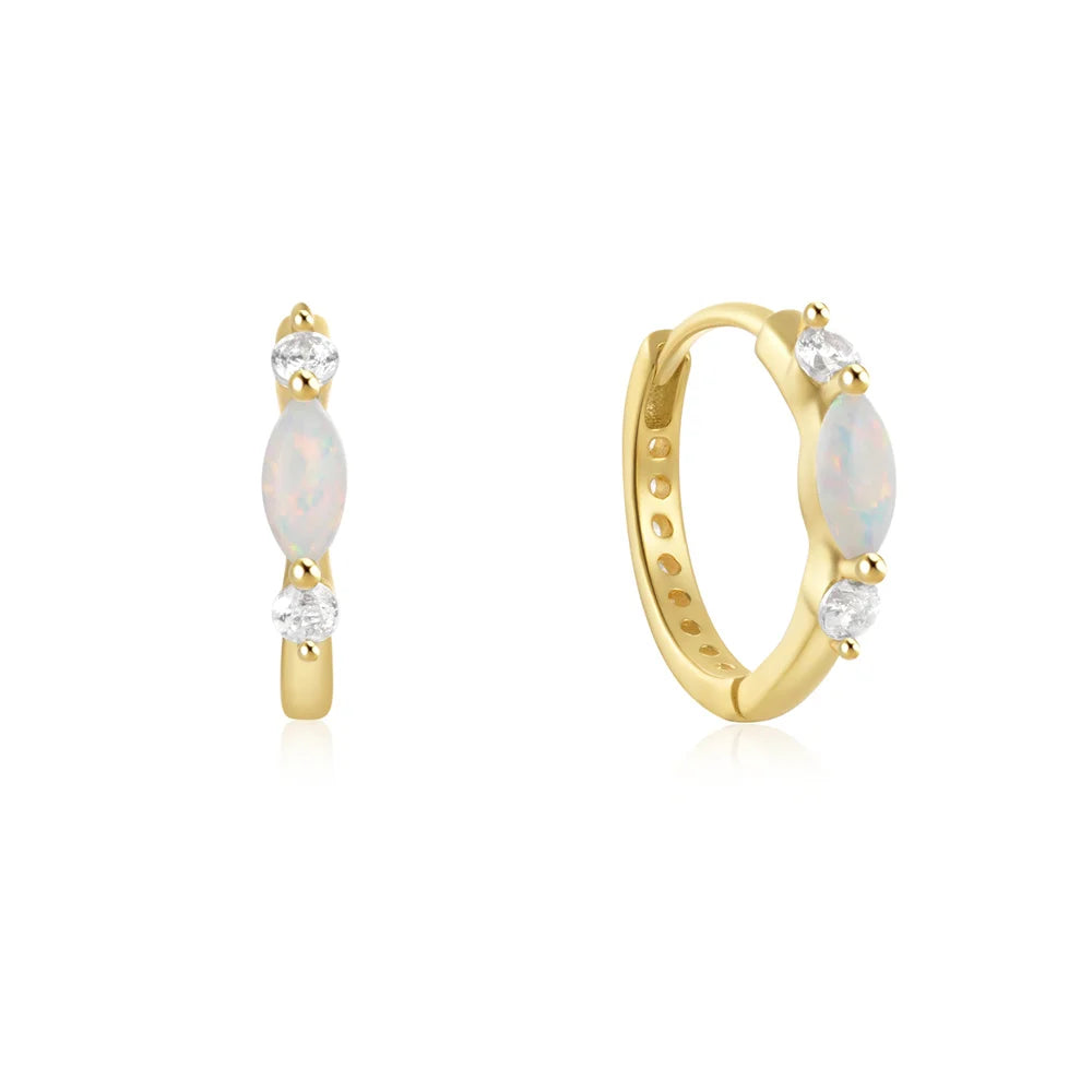 ROXI 925 Sterling Silver White Zircon Opal Earrings For Women Girl Wedding Engagement Jewelry Delicate Ear Buckle jewelry