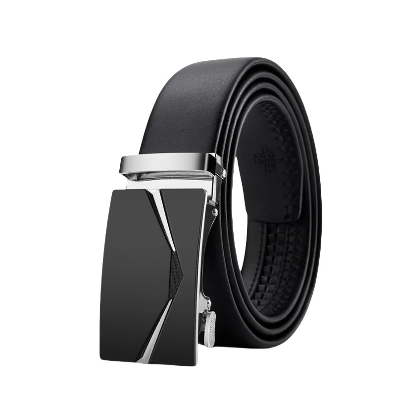 Genuine Cow Leather Automatic Belt For Men Formal Automatic Buckle Belt Genuine Leather Mens business Strap