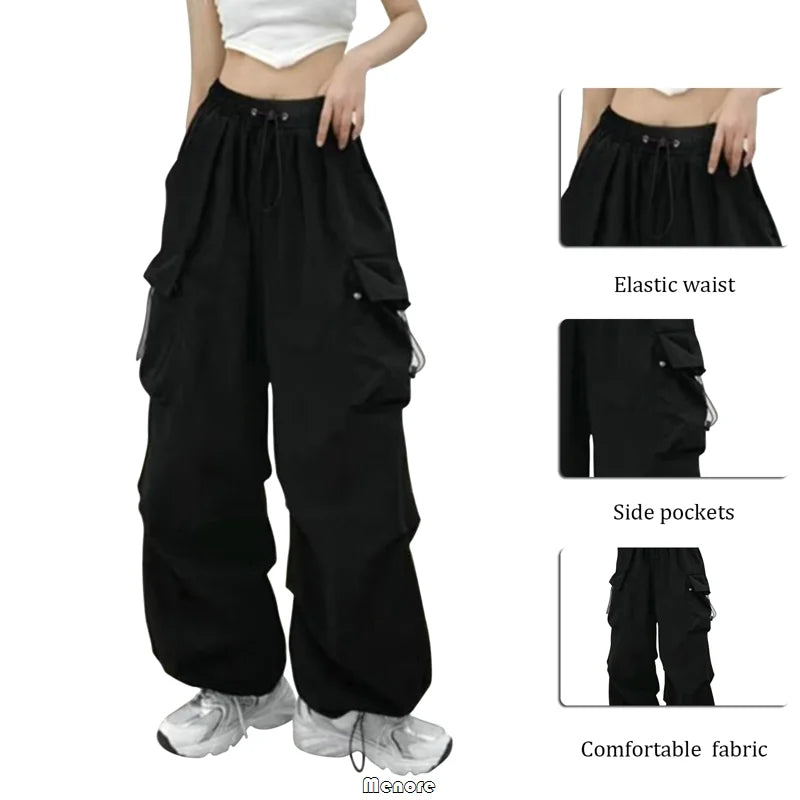 Y2k Cargo Pants Women Streetwear Casual Wide Leg Pants Harajuku Vintage