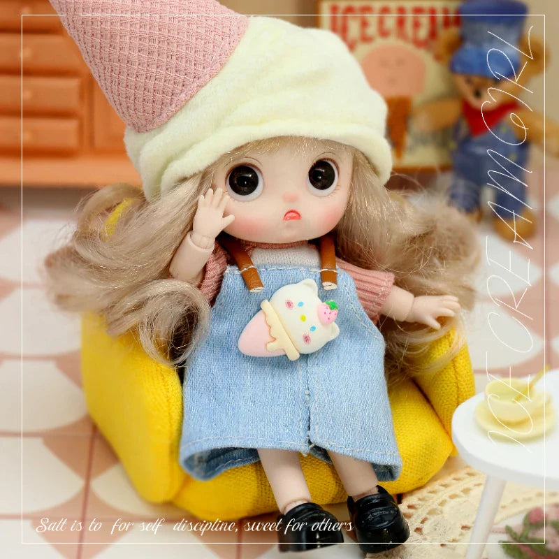 Mini Ob11 Bjd Doll Accessories Obitsu 11 Clothes Dolls For Girls Boy Toys Baby Kawaii Anime Toy Cute Items Miniature Costume