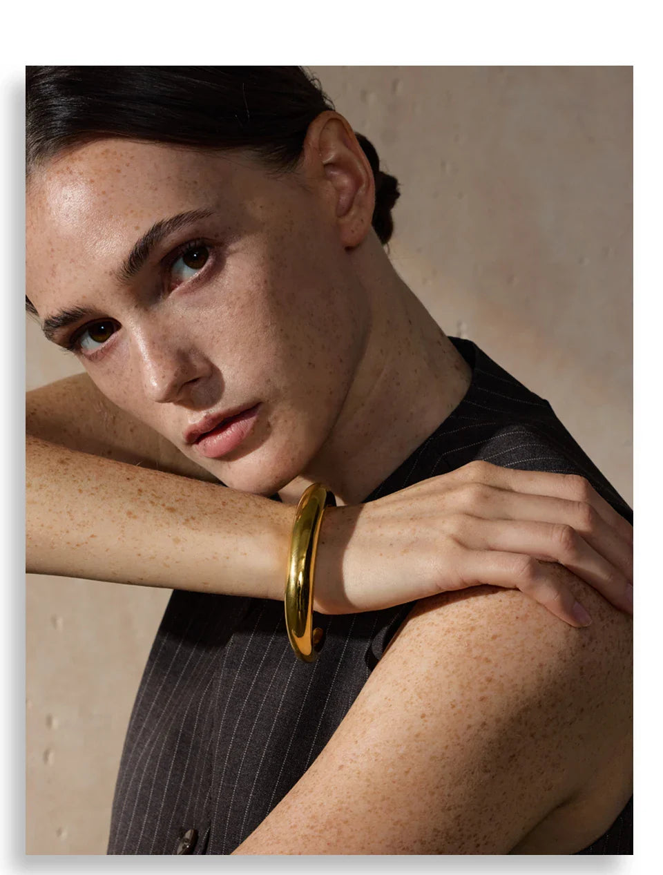 Yhpup 62mm Stainless Steel Smooth Expensive Chunky Cuff Open Bracelet Bangle Statement Texture High Quality Jewelry Gift