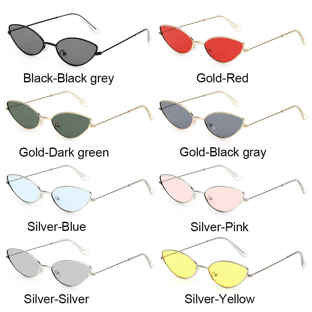 Summer Retro Small Oval Sunglasses Ladies Vintage Shades Cat Eye Sun Glasses Men Women Rectangular Eyeglasses Protection 400UV