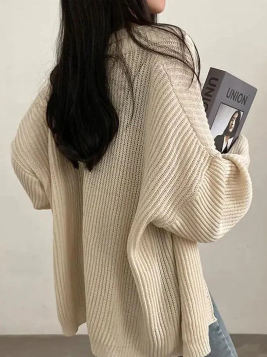 Oversize Cardigan Sweater Women Casual Loose Lazy Wind Korean Tops