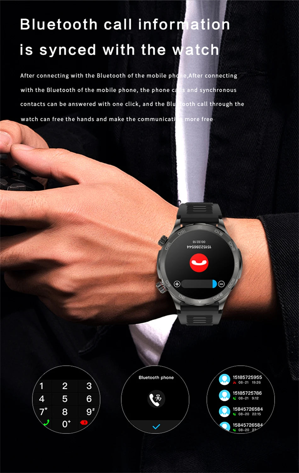 2025 New Bluetooth Call Smart Watch Men For Huawei AMOLED HD Large Screen Heart Rate NFC IP68 Waterproof GPS Sports Smart Watch
