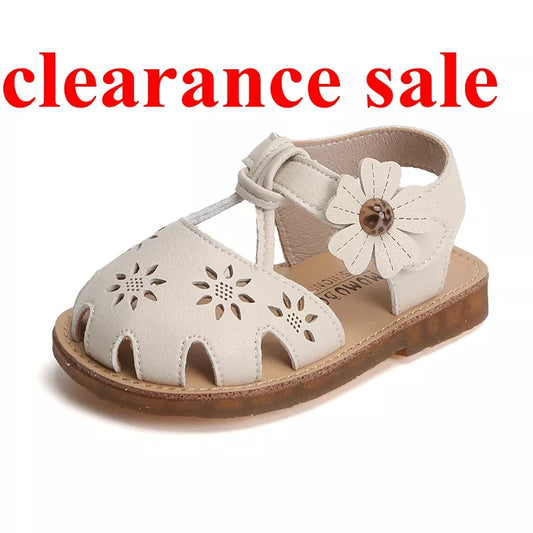 Claladoudou 11.5-15.5CM Brand Baby Girls First Sandals Toddler Girls Hollow Flower Strap Summer Walker Shoes Infant Soft Flats