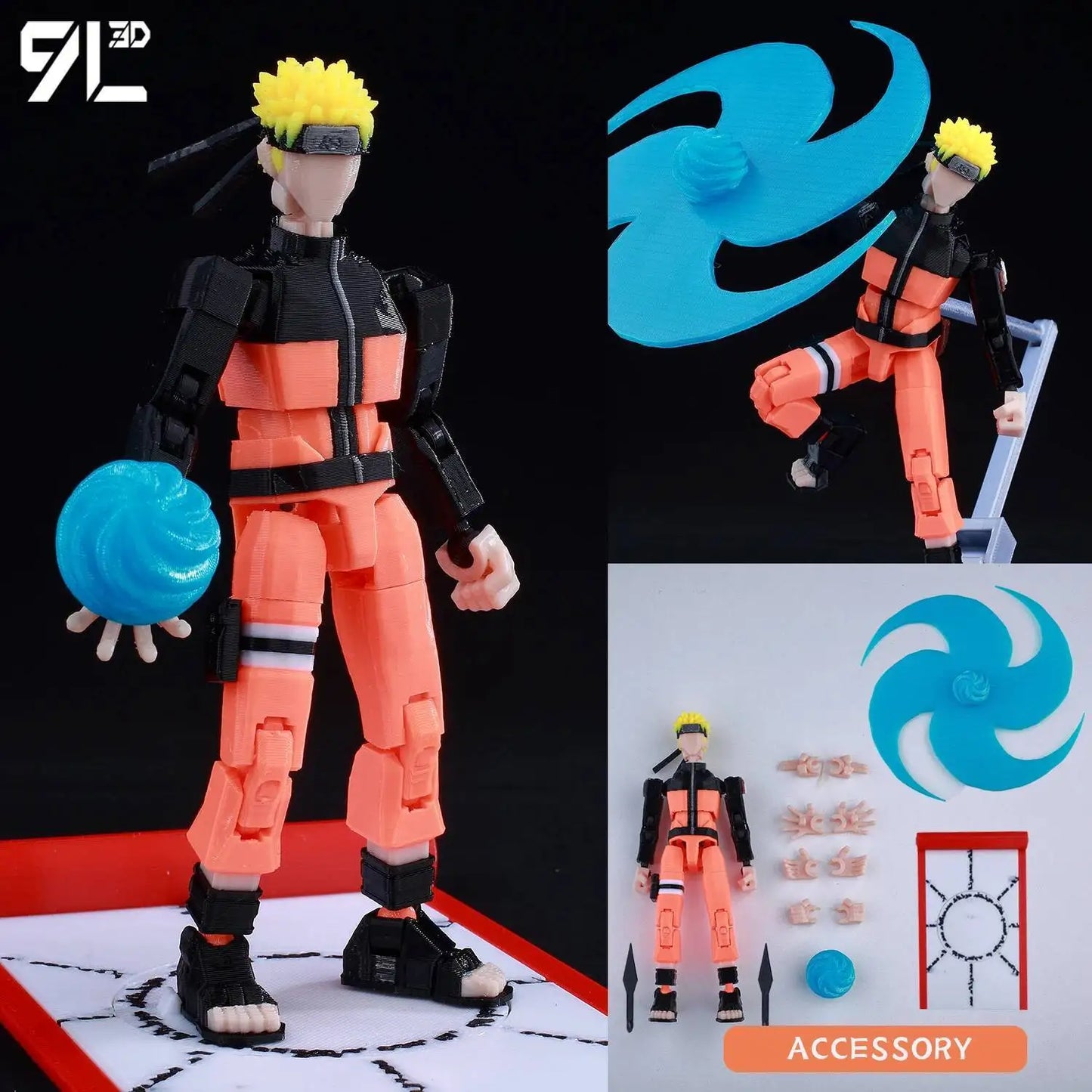 9L3D Printed Demon Slayer AKAZA Tanjiro Kamado Lucky Dummy 13 Movable Shapeshift Action Figures Mannequin Toys for Anime Fans