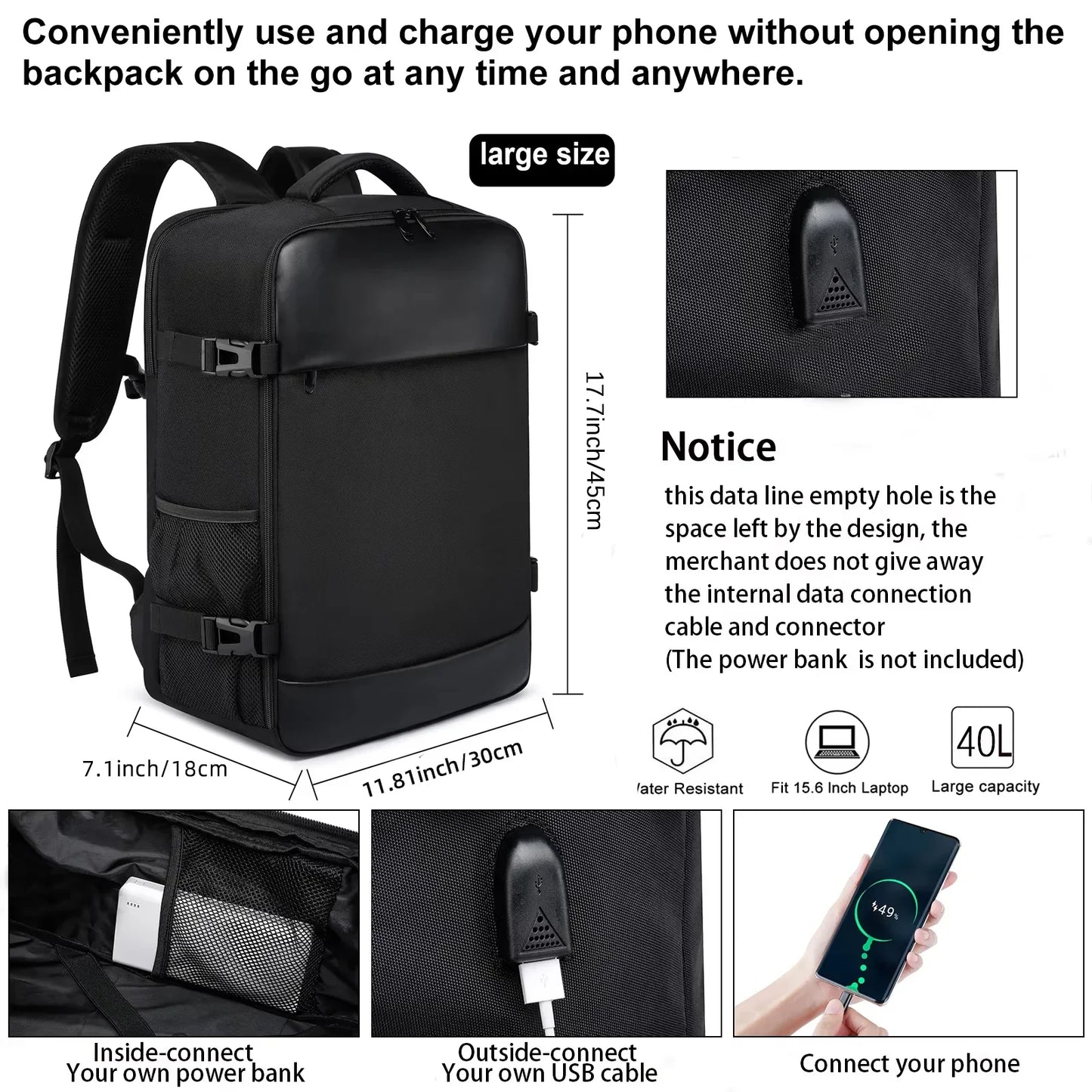 ryanair 40x20x25 and easyjet 45x36x20 Cabin Bag Travel Backpack unisex Laptop Backpack outdoor travel backpack Student.School