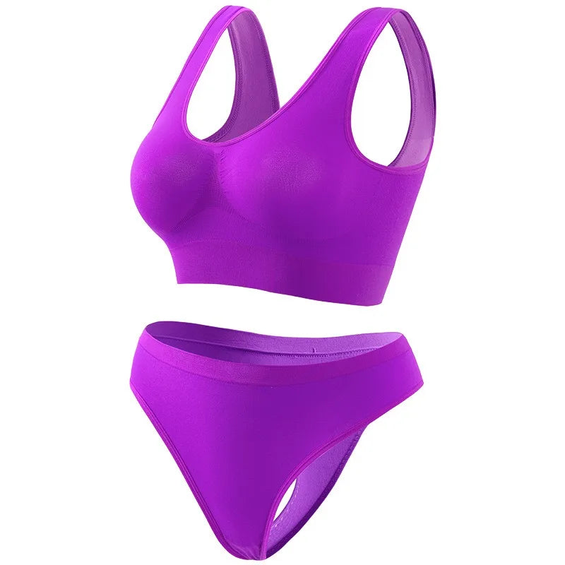 Seamless Bra Set Women Wireless Underwear Female Tanks Bra Low Rise