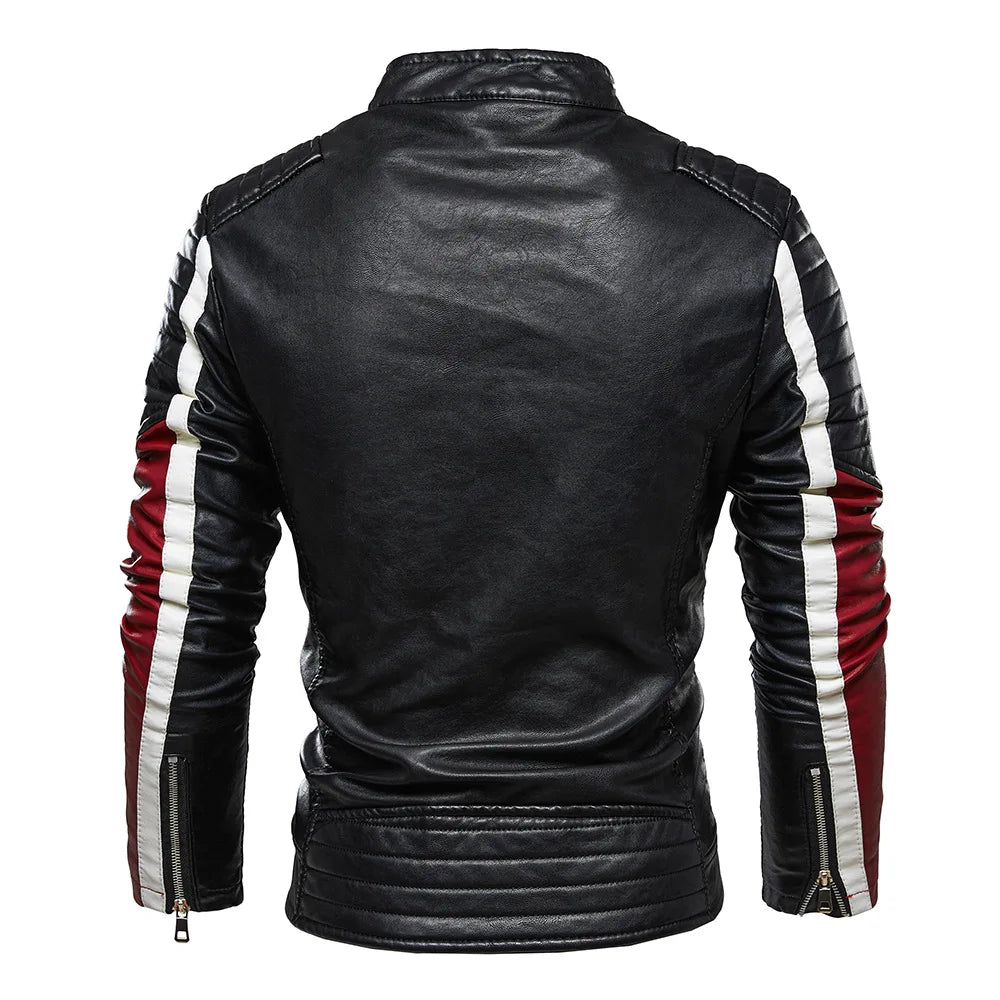 Winter Men's Motorcycle Leather Jacket Men Fashion Casual