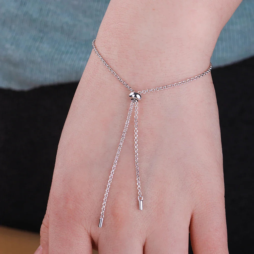 Certified 1CT Moissanite Solitaire Bracelets for Women Real Silver S925 Classic Lab Diamond Adjustable Wrist Chain Jewelry Men