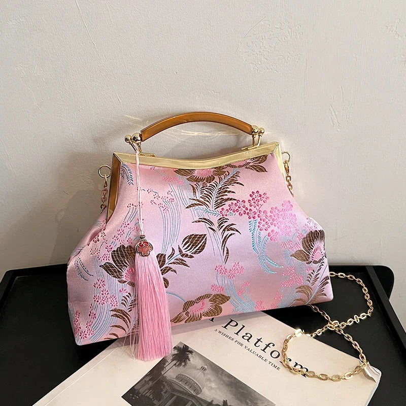 Luxury Women Party Dinner Bag Fashion Ladies Dinner Bag Elegant Wooden handle