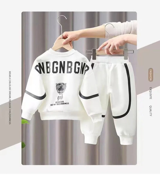Spring Autumn Boys Clothing Set 2024 New Children's Baby Top and Pants Two Piece Boys Long Sleeve Sweater Set Kids Clothes Suit