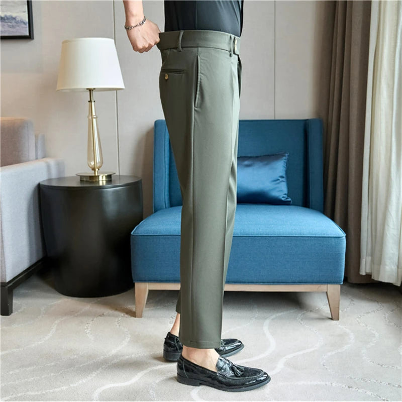 Naples Suit  Elastic Waist Pants Men, Suit Pants White Business Casual