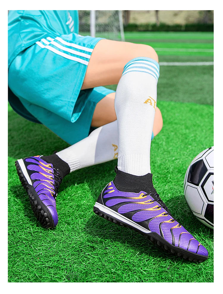 Soccer Cleats Men Sneakers Soccer Shoes Breathable Adult Kids TF/FG Football Boots