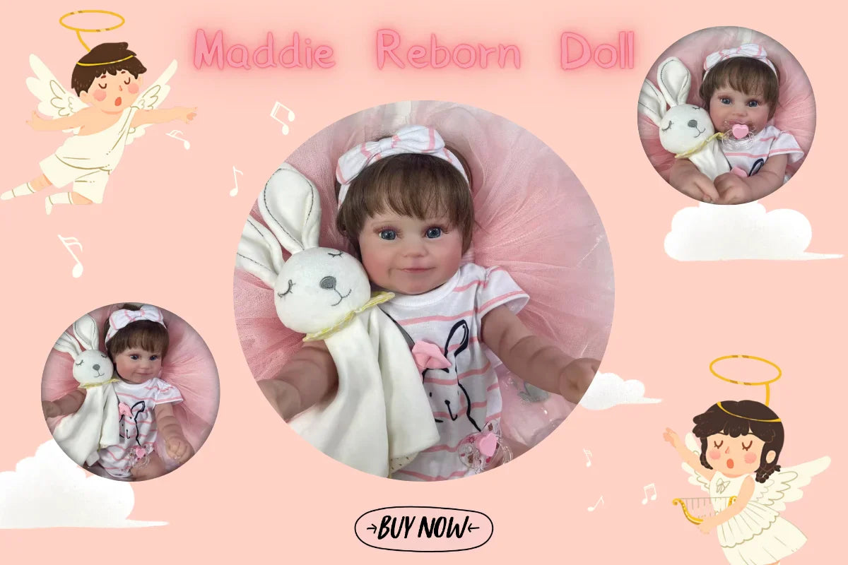 MRB 50CM Reborn Baby Doll Maddie Girl Hand-Detailed Painting with Visible Veins Lifelike 3D Skin Tone Merry Christmas Gift