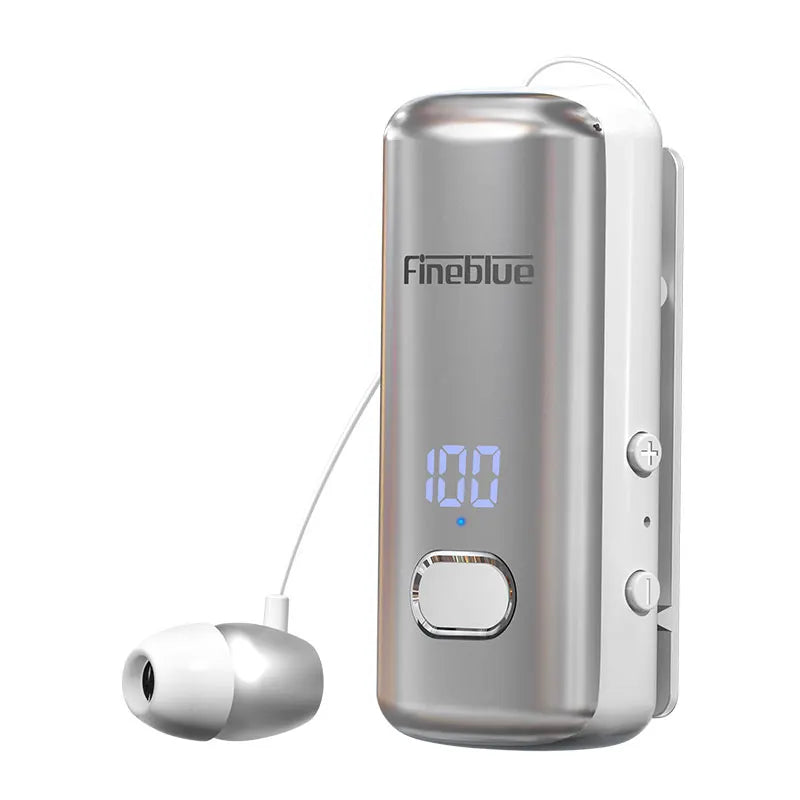 Fineblue F580 Lavalier Wireless Headphones Bluetooth 5.3 Headphones with Microphone Power Display Earbud Noise Interference Free