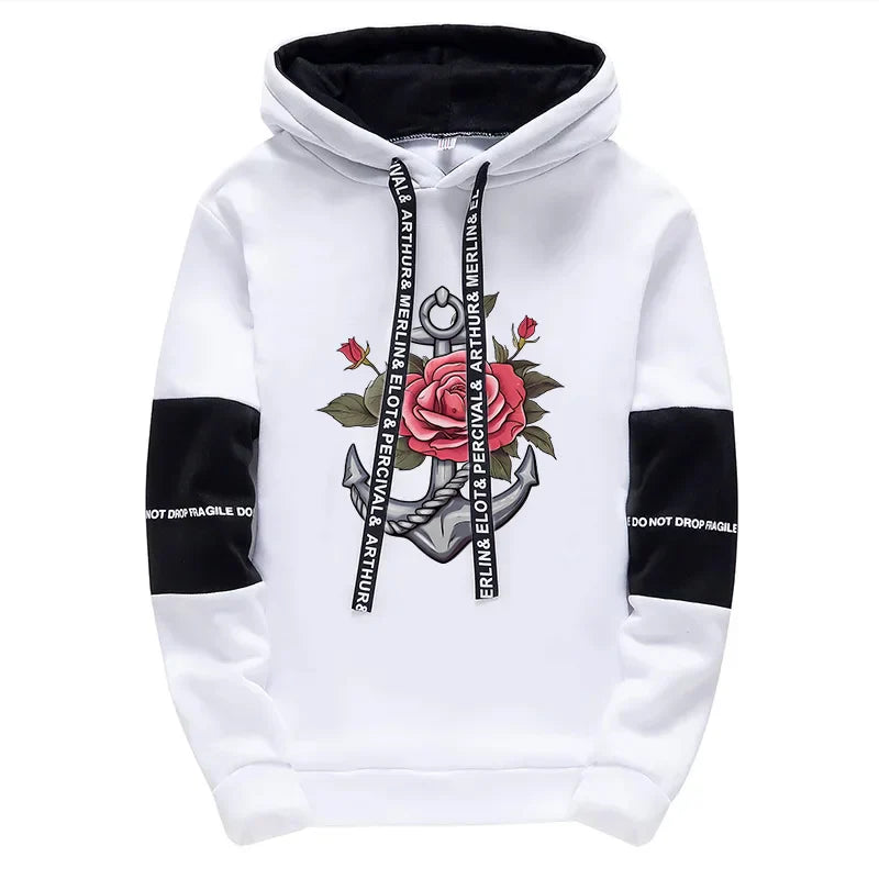Mens Tracksuit Retro Pattern Printing  Single Piece Sweatshirts Sweatpants Casual Office Home Hoodie Pants Sports Mens Clothing