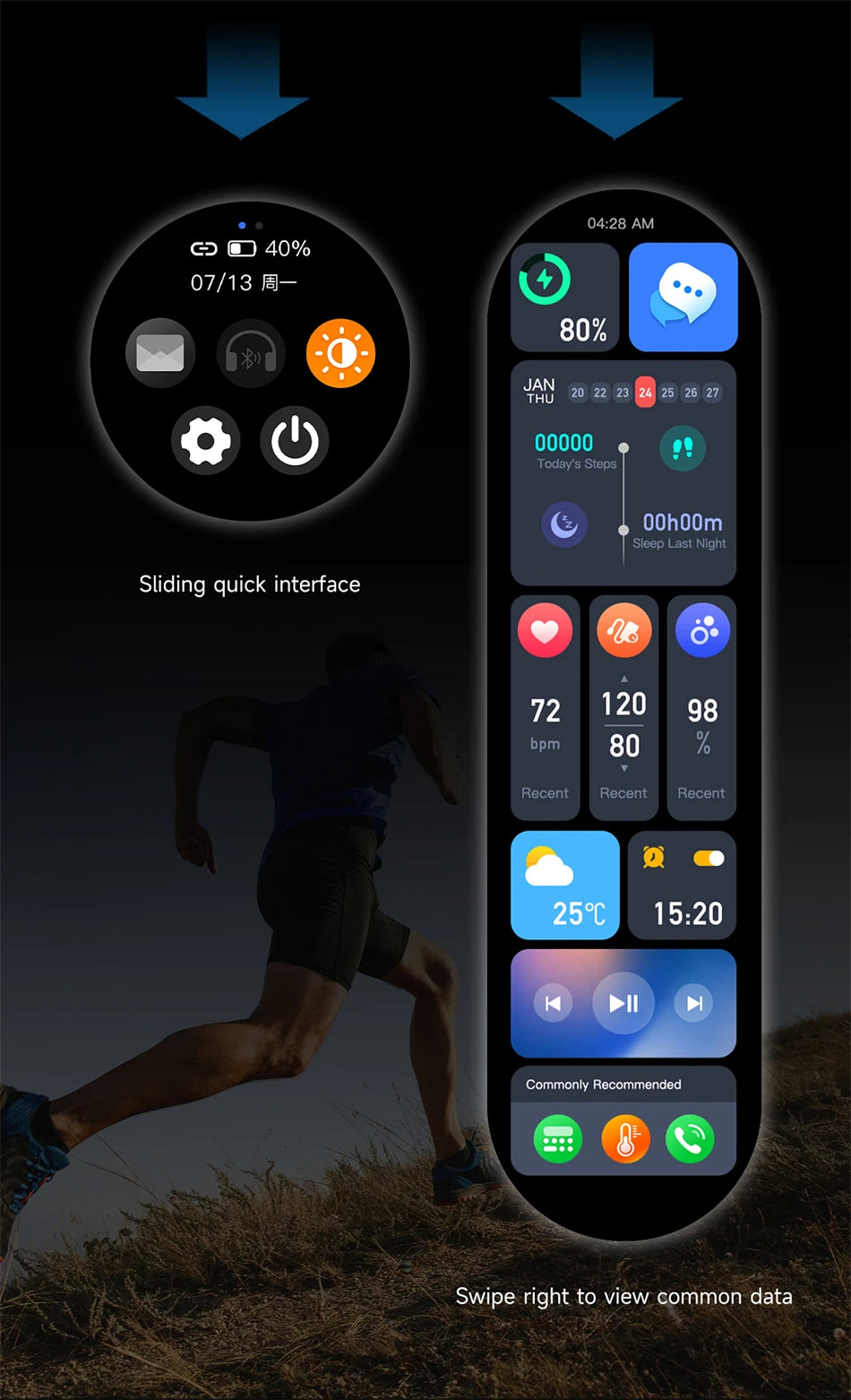 BOXUXING 1.85-inch Smart Watch Men Sport Waterproof Fitness Heart Rate Watches Compass GPS Track NFC Bluetooth Call Smartwatch