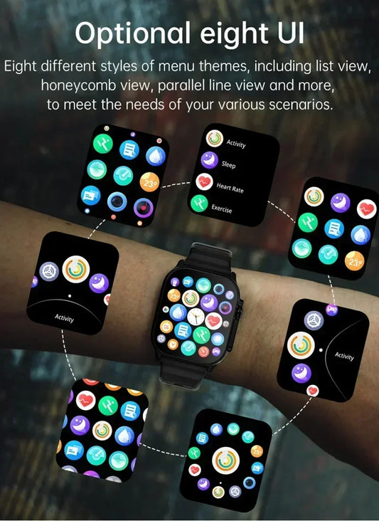 2026 New T800 Ultra 2 Smart Watch Men 49mm Series8 AMOLED Screen NFC Compass Waterproof For Apple Watch IWO Ultra 8 Smartwatch