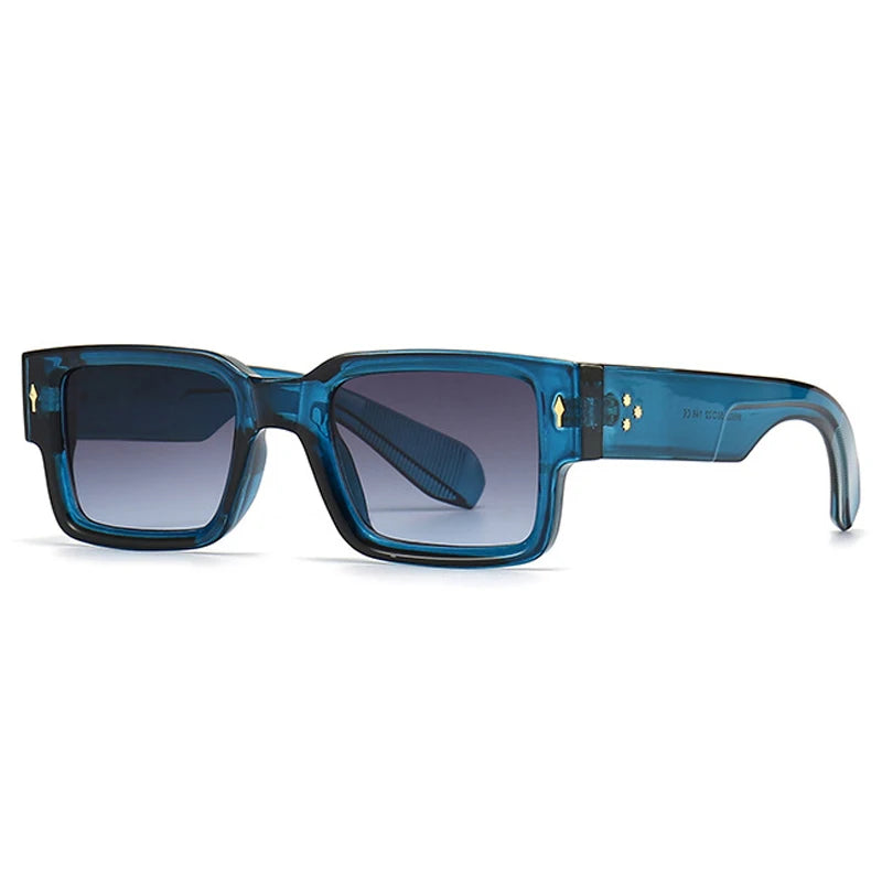 Men Sunglasses Vintage Punk Gradient Women Trending Dark Green Sunglasses