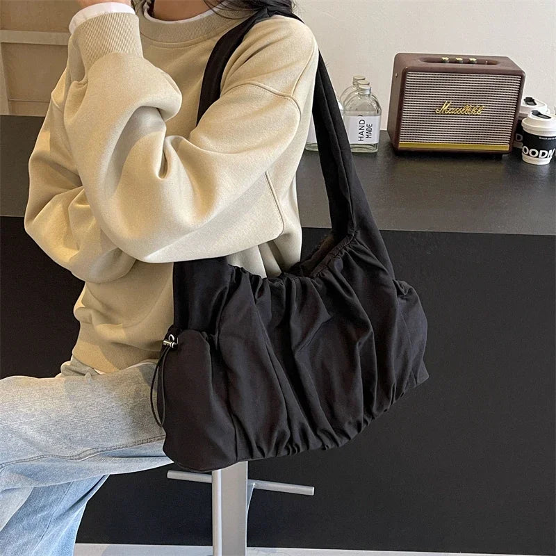 Fashion Nylon Pleated Women's Crossbody Bag Casual Trend
