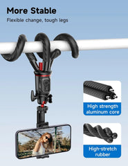 Flexible Octopus Telescopic Pole Tripod with Cell Phone Clip Selfie