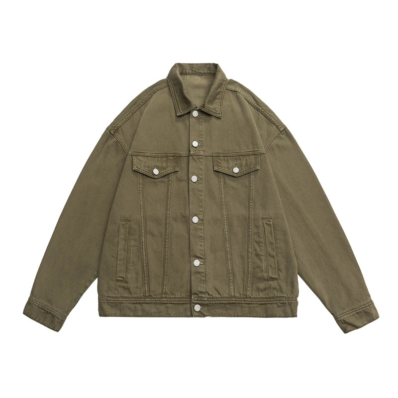 Baggy Men's Denim Jacket Oversized Streetwear Fashion Harajuku Cotton Casual Jacket
