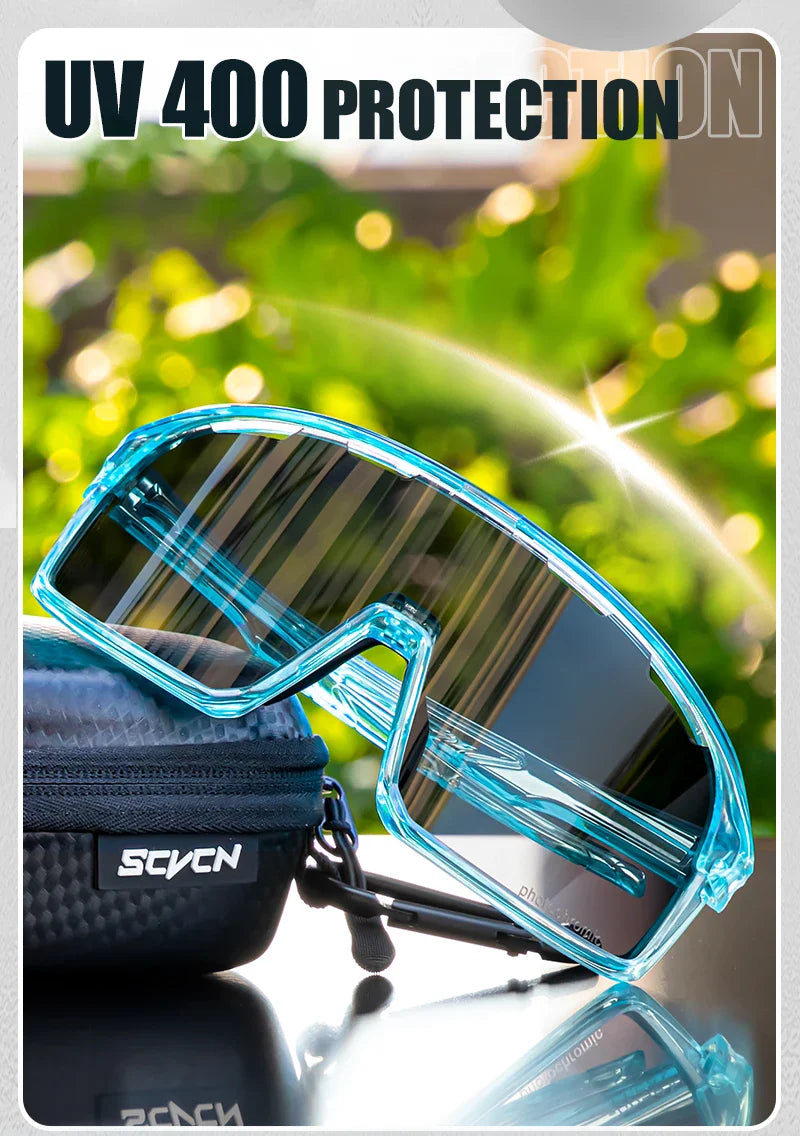 SCVCN Photochromic Cycling Sunglasses Cycling Glasses UV400 Bicycle Eyewear Sports MTB Outdoor Bike Goggles Sunglasses Eyepieces