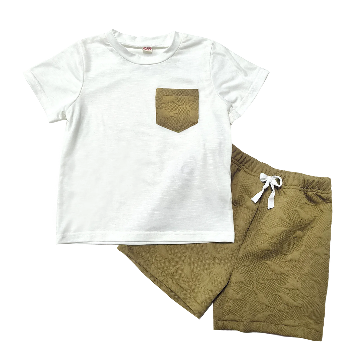 Summer Toddler Boy's 2 Piece Outfits Bamboo Fiber Short Sleeve T Shirt Dinosaur Shorts Set 1-8years Boy Daily Outdoor Outfits