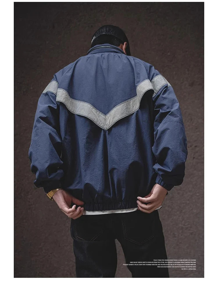 Men's autumn and winter casual sport suit, reflective quick-dry loose jacket and long pants, 100% nylon