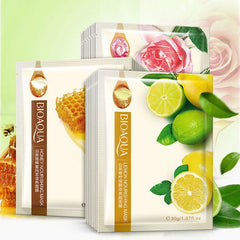 15Pcs Fresh Fruit Face Mask Snail Hyaluronic Acid Hydrating Firming Skincare Sheet Masks Facial Mask Korean Cosmetics