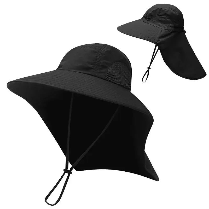 Wide Brim Sun Hat with Neck Flap for men women Adjustable Outdoor