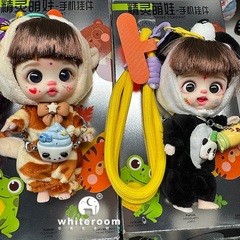 Mini Doll Dolls for girls Labbu doll pocket blyth Boy girl Doll Barbi cry Baby Rainbow Ball jointed doll Mobile phone Decoration