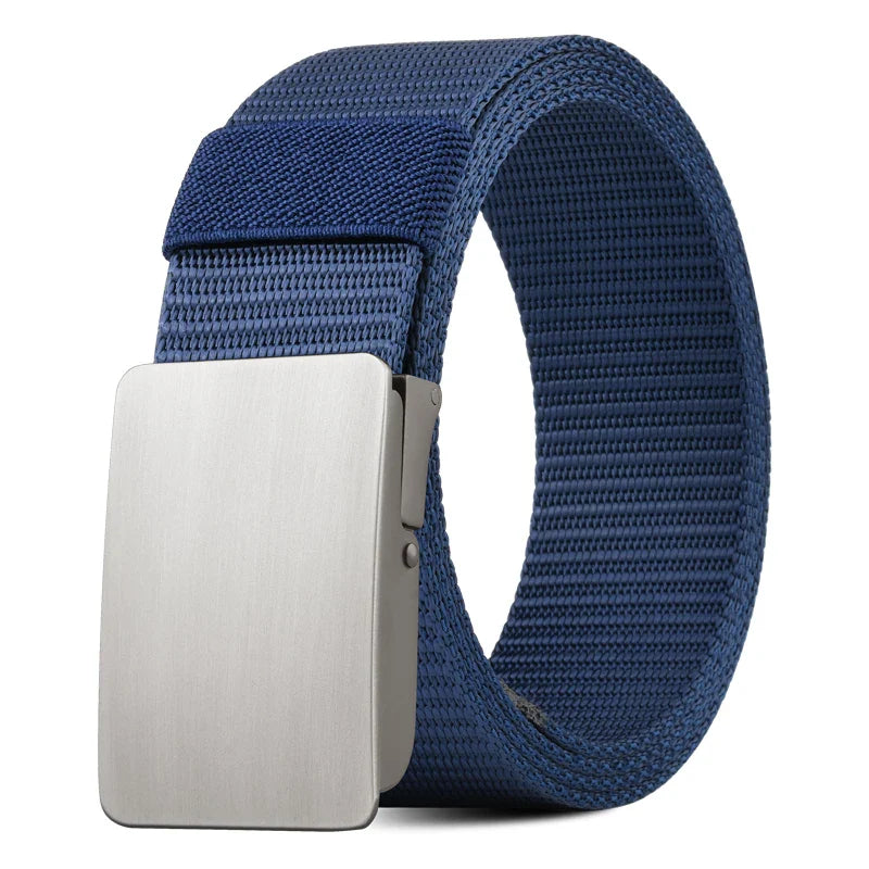 Unisex Canvas Belt Tweed Plaid Casual Polyester Four Seasons Universal Double Color Tweed Plaid Polyester Leisure Belt