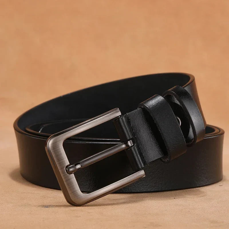 Men Genuine Leather Belts High Quality Pin Buckle Waist Straps Belt  for Men LONG Large 110 120 130 140 150 160 170cm Plus Size